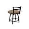 Holland Bar Stool Co 18" Low Back Swivel Vanity Stool, Black Wrinkle, Canter Sand Seat 41118BW013 - alternate 4